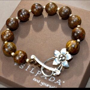 Silpada bronzite flower toggle bracelet
